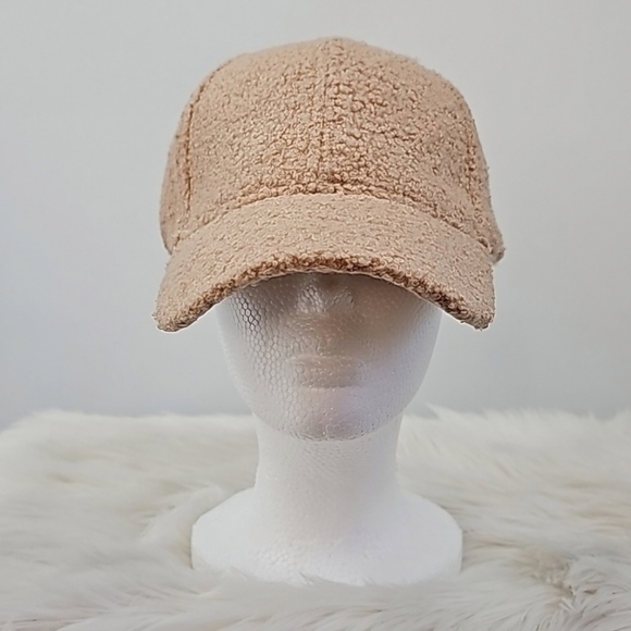 AS Baseball Cap Soft Fuzzy Sherpa Adjustable Strap Tan Color - Picture 1 of 9